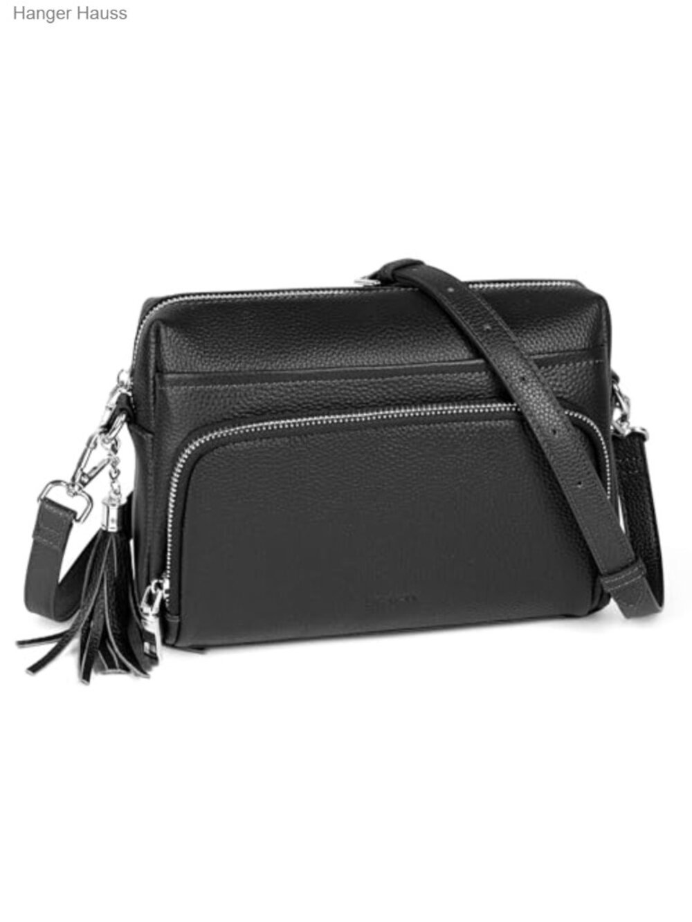 Genuine Leather Crossbody Bag with RFID Wallet Tassel Travel Purse